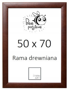 Hnedý drevený rám 50x70 Puzzle 70x50 plagát