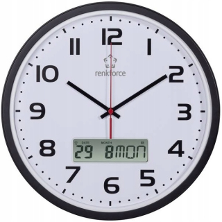 Hodiny - RENKFORCE Nástenné hodiny 32cm Radio LCD