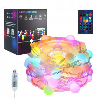 [RGB 80 LED]GULE NA VIANOČNÝ STROMČEK, LED DEKORATÍVNA VENCICA, vianočné osvetlenie, 10m