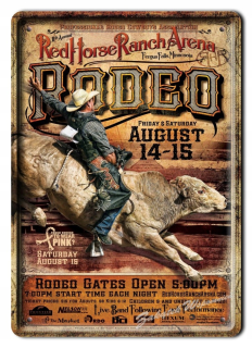 RODEO KOVOVÝ NÁPIS PLAGÁT OBRAZ VINTAGE RETRO