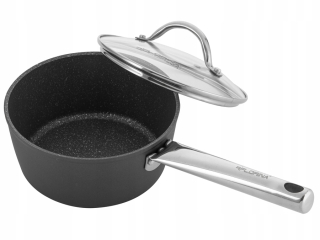 Hrniec, kastrol - ČIERNA STRIEBORNÁ FLORINA S VIEČKOM 18 CM 2 L