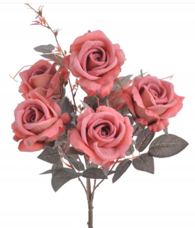 Rose kytice art. Jesene velúr ružový 48cm