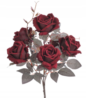 Velor Rose Bouquet Artificial Flowers 46 cm