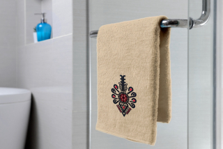 Uterák 50x100 s výšivkou Parzenica Folk Beige