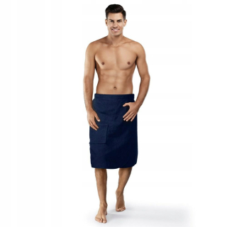 Sauna uterák 135 x 65 cm odtiene modrej