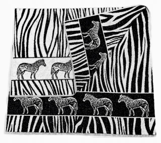Uterák z tureckej bavlny suchý 100x150 zebra