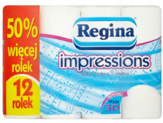 Toaletný papier - Toaletný papier Regina Impressions White, 12 roliek