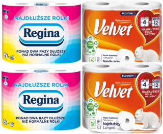 Toaletný papier - Regina najdlhšie valčeky + zamat najdlhšie