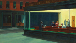 Rep Edward Hopper Night 100x55 maľba plátna