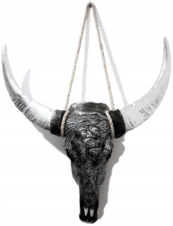 Bull's Rohy na stene čierna a strieborná visia veľké 71