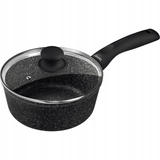 Hrniec, kastrol -  Rondel 16 cm s vekom čierna hornina