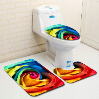 Kúpelňová predložka - Rose 03 Zeeple Flower Pattern Bath Rat sada