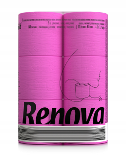 Toaletný papier - Renova ružový toaletný papier 6 ks