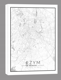 Rímová čierna a biela mapa - obrázok na plátne