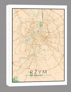 Farebná mapa Rím - tlač na plátne