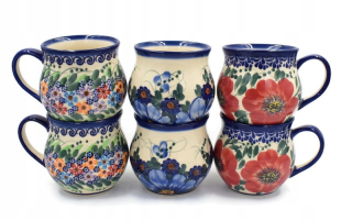 Hrnček - Hrnček Ceramika Artystyczna Beata Woźniak SET Q.502 x 6 keramika 375 ml