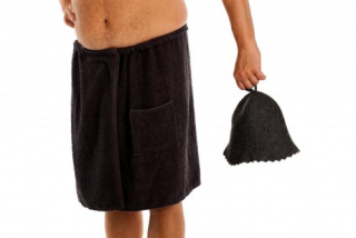 Sauna - kilt / uterák 50*140 + sauna klobúk Gray2
