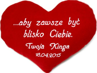 Vankúš -  Srdcový vankúš s venovanou výšivkou darček na Valentína
