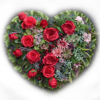 Heart Red Roses Partia Grave cintorín kvety