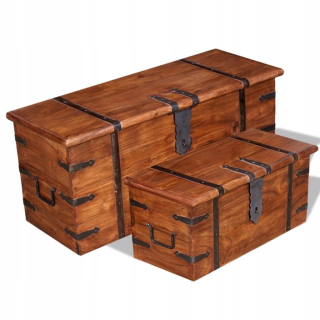 Hrudník Box Drevená nádoba 2 ks.