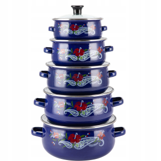Súprava hrncov - Sada hrncov Elitehoff ENAMEL HRNCE 10 ELEMENTS oceľ 10 kusov.