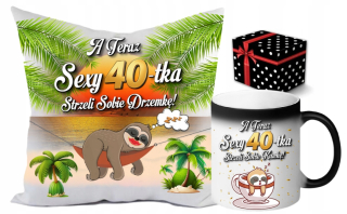 Sada vankúša a hrnčeka k 40. narodeninám Epic Mugs 3 ks.