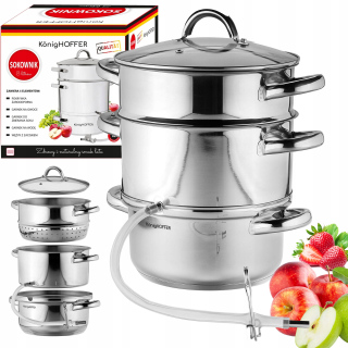 Odšťavovací hrniec - KONIGHOFFER 8L STEEL STEEL STEEL NEZ INDUCTION GAS