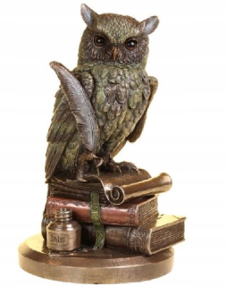 Sowa - Uloula Bronze Academic Owl Figuring Original