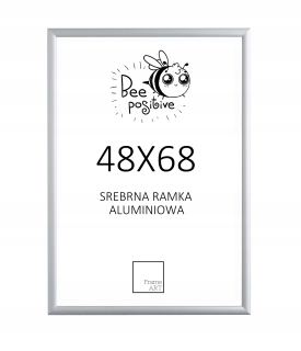 Strieborný hliníkový rám 48x68 Plagát 68x48 Puzzle