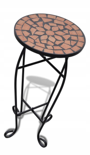 Stojan na kvety - Záhradný stôl na kvety s mozaic ==== Terracotta