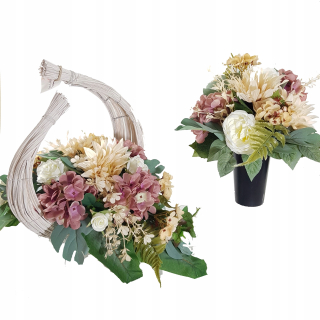 Veniec, kvety ikebana na hrob - Ratetan cintorín s kyticou KPL