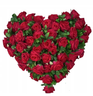 Scribble na hrob kvety Wiązanka XXL Heart 60 cm