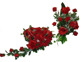 Srdce čelenka 60 Roses + Bouquet Grave cintorín kvety