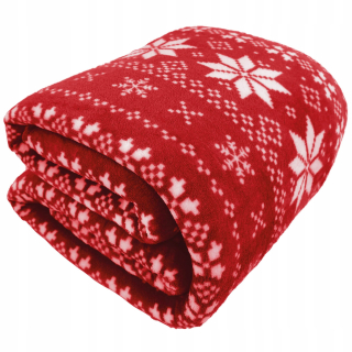 Prikrývka na posteľ - KOC Contrast Polyester 200 x 150 cm odtiene červenej