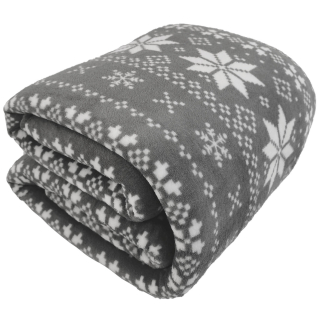 Prikrývka na posteľ - KOC Contrast Polyester 200 x 170 cm biely, odtiene červenej