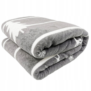 Prikrývka na posteľ - KOC Contrast Polyester 200 x 150 cm odtiene šedej