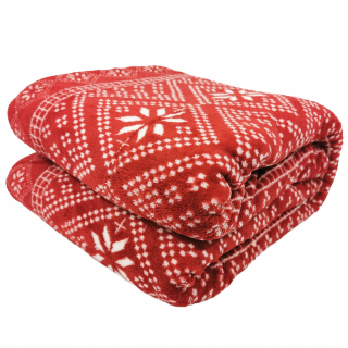 Prikrývka na posteľ - KOC Contrast Polyester 150 x 200 cm odtiene červenej