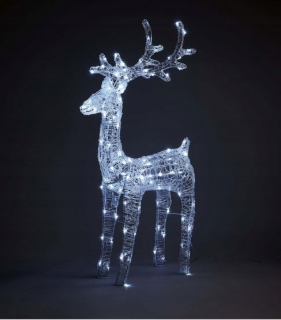 Vonkajšie vianočné osvetlenie - Luminous veľký slávnostné soby s akrylovým 130cm