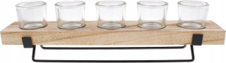 Lampáš, svietník - Drevený svietnik Priemyselná Tealight veľký 46 cm