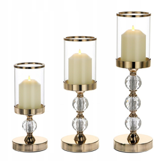 Lampáš, svietník - Glamour Header Gold Lantern KPL 3 ks