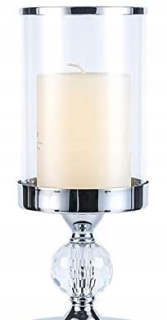 Lampáš, svietník - Glamour Luster Glass Lantern Chrome Crystal