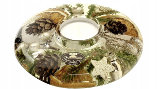 Svietník, lampáš - Glass UFO Svietnik s náplňou nový rekreačný