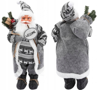 Vianočná postavička, dekorácia - Santa Claus 90cm Gray Figúrka Big Gift