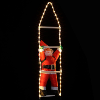 Vianočné osvetlenie - Santa Claus na rebríku XL LED dekorácie
