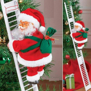Vianočná postavička, dekorácia - Santa Claus darček vianočné dekorácie s rebríkom