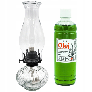 Lampáš, svietník - Glass petrolejka 550 ml / 34 cm. + Knôt + Oil 0,5l