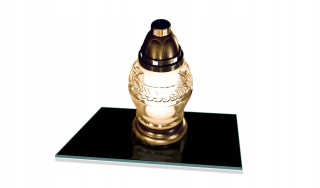 Stojan Glass pod sviečky kvetín 30x22 čierny