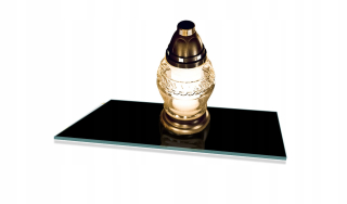 Stojan Glass pod sviečky kvety 52x30 čierny