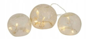 Lampáš, svietník - Sklo Sklenené gule LED dekorácie 3 ks + Batérie