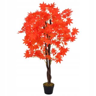 Umelý klon s hrncom, červená, 120 cm